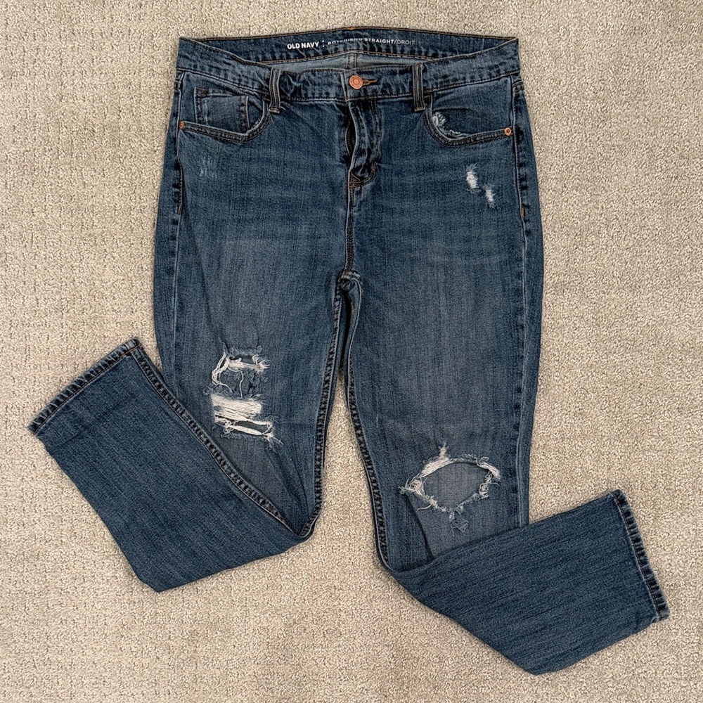 Old Navy Women's Boyfriend Jeans in Dark Blue